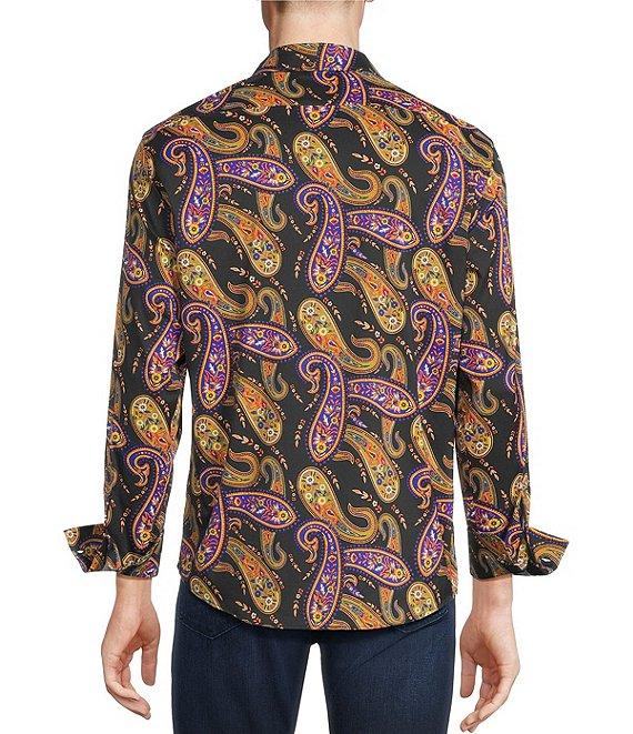 Cremiux Premium Denim Large Paisley Long Sleeve Woven Shirt Product Image