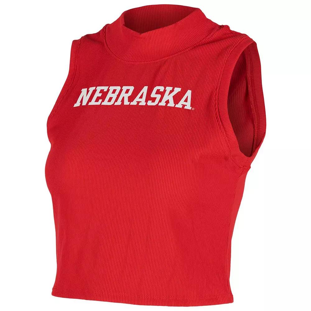 Women's ZooZatz Scarlet Nebraska Huskers Cropped Tank Top, Size: Large, Red Product Image