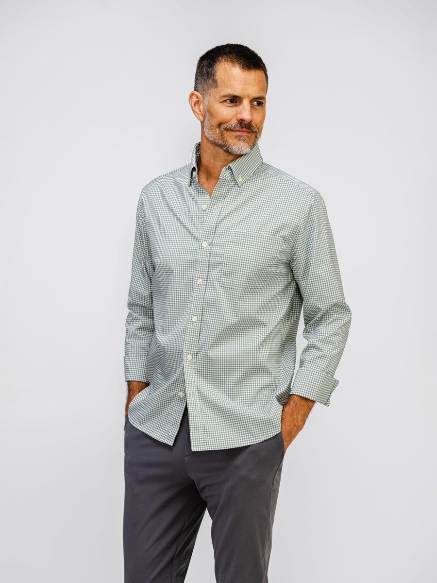 Men's AeroZero Sport Shirt - Olive Gingham Male Product Image