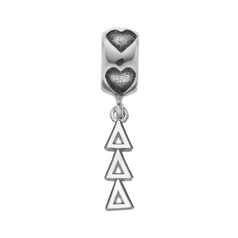LogoArt Sterling Silver Delta Delta Delta Sorority Symbol Charm, Women's, Grey Product Image