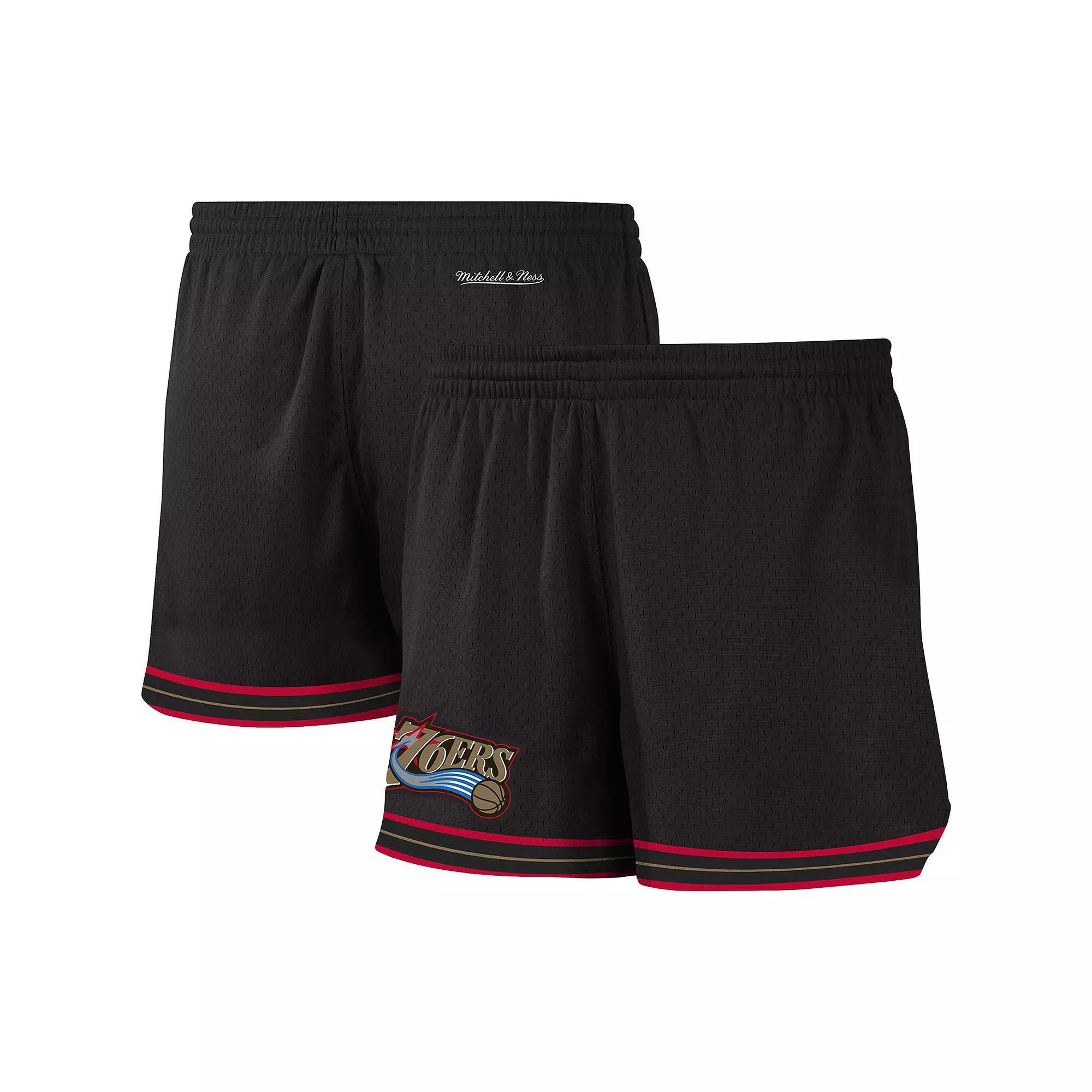 Womens Mitchell & Ness Black Philadelphia 76ers Jump Shot Shorts Product Image
