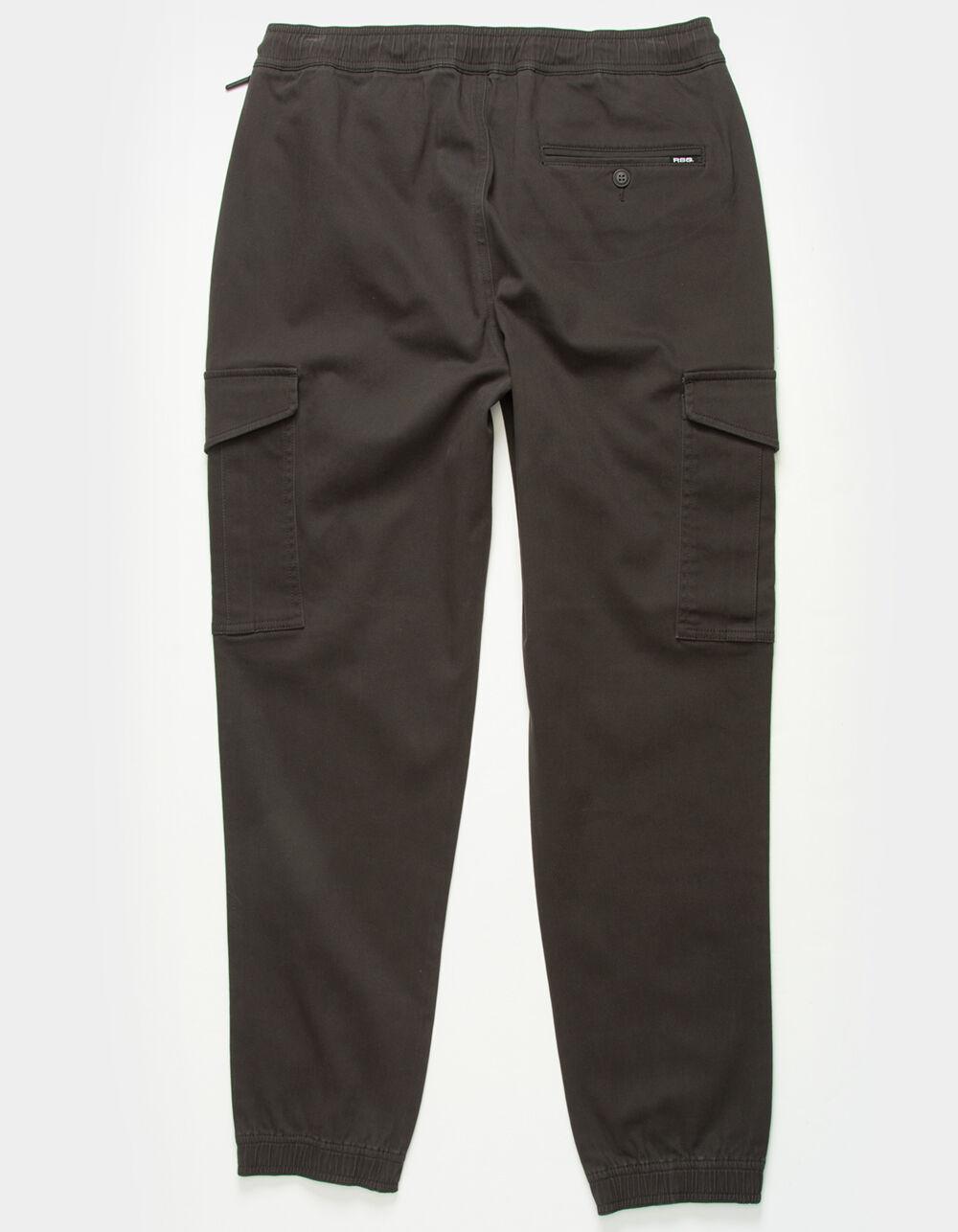 RSQ Mens Twill Cargo Jogger Pants - WASHED BLACK Product Image