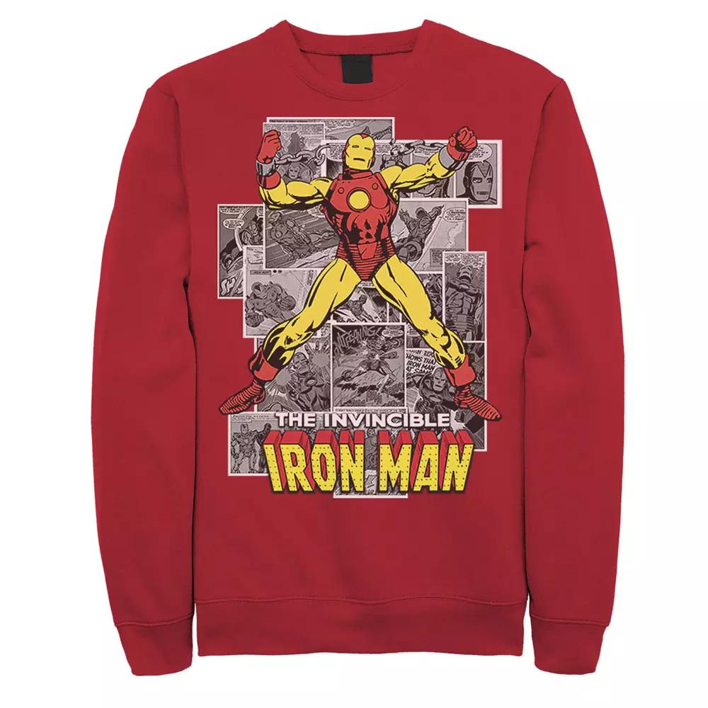Men's Marvel Avengers Iron Man Comic Panel Portrait Sweatshirt, Size: XL, Red Product Image