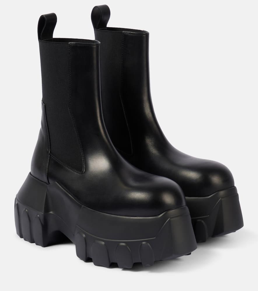 RICK OWENS Beatle Mega Tractor Leather Chelsea Boots In Black Product Image
