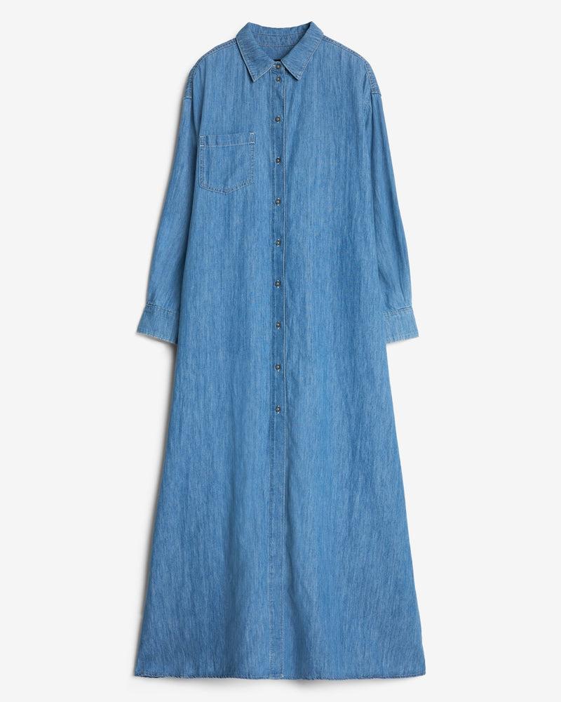 Indigo Linen Maxi Shirtdress Product Image