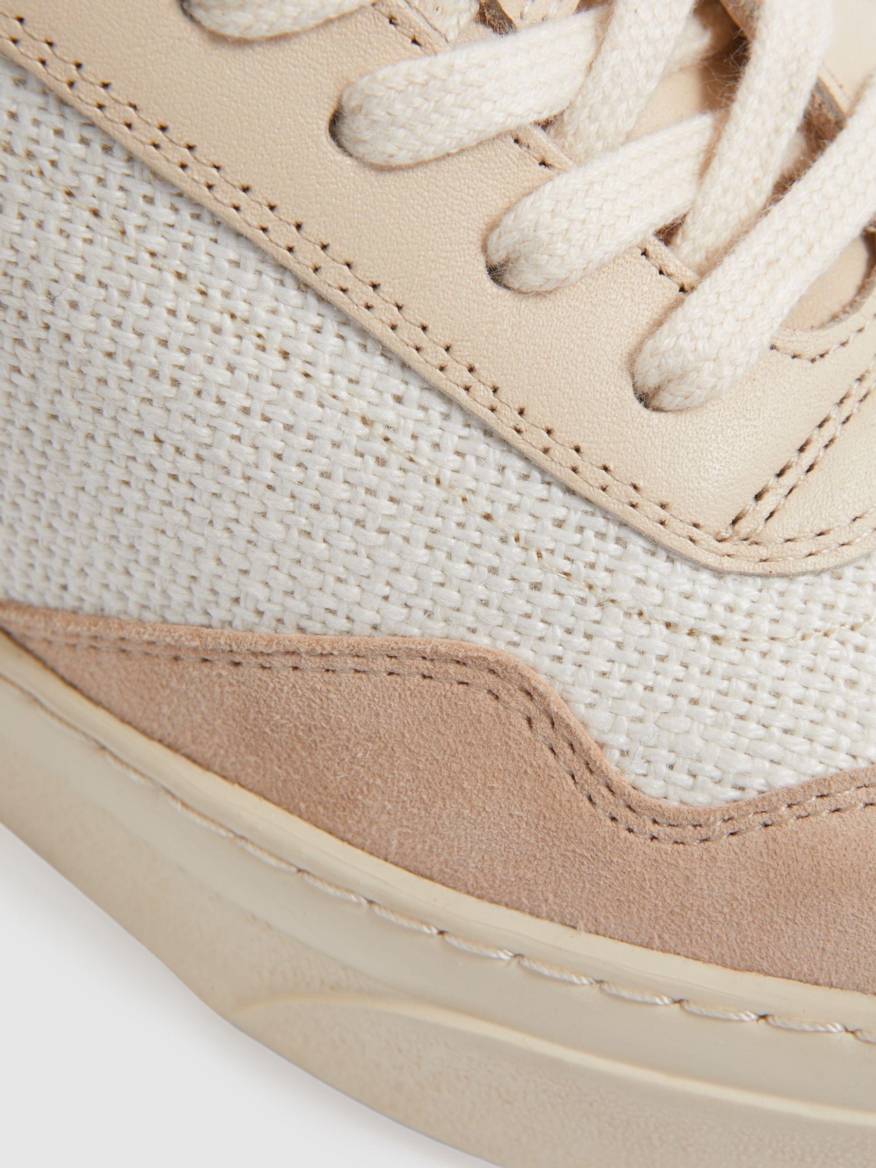 Canvas Leather Chunky Trainers in Natural Product Image