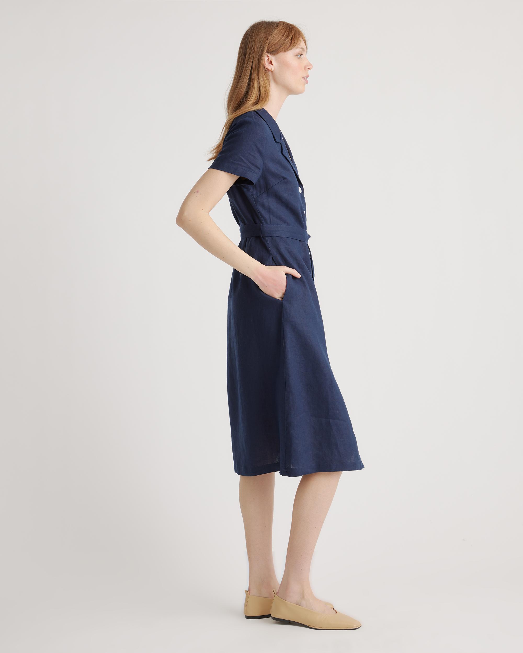 Quince | Women's 100% European Linen Button Front Dress Product Image