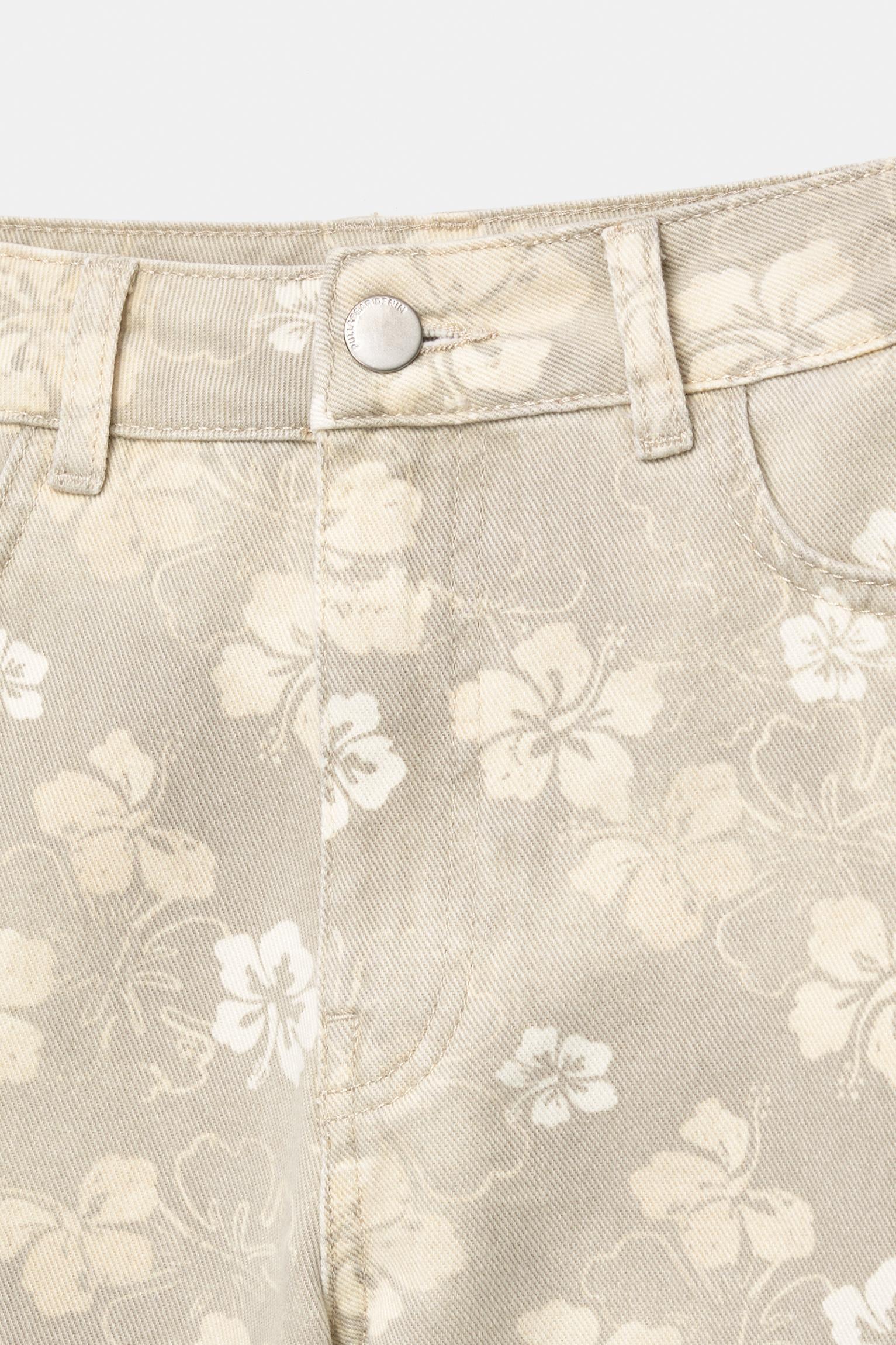 Straight-leg floral jeans Product Image