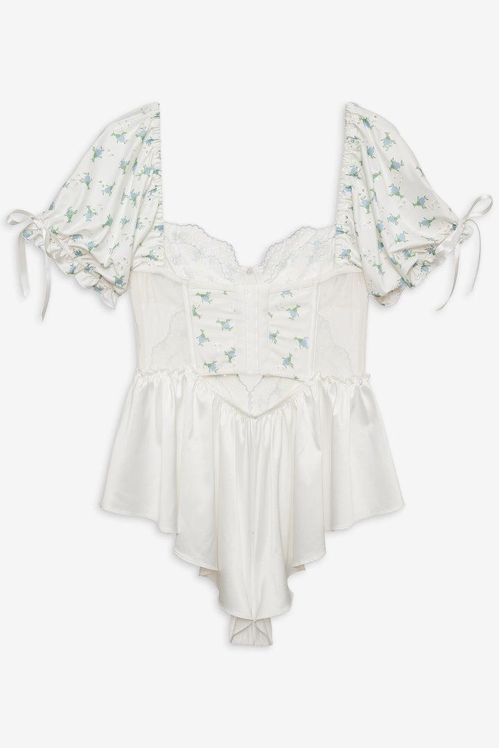 Budding Blossom Sleep Romper — White Product Image