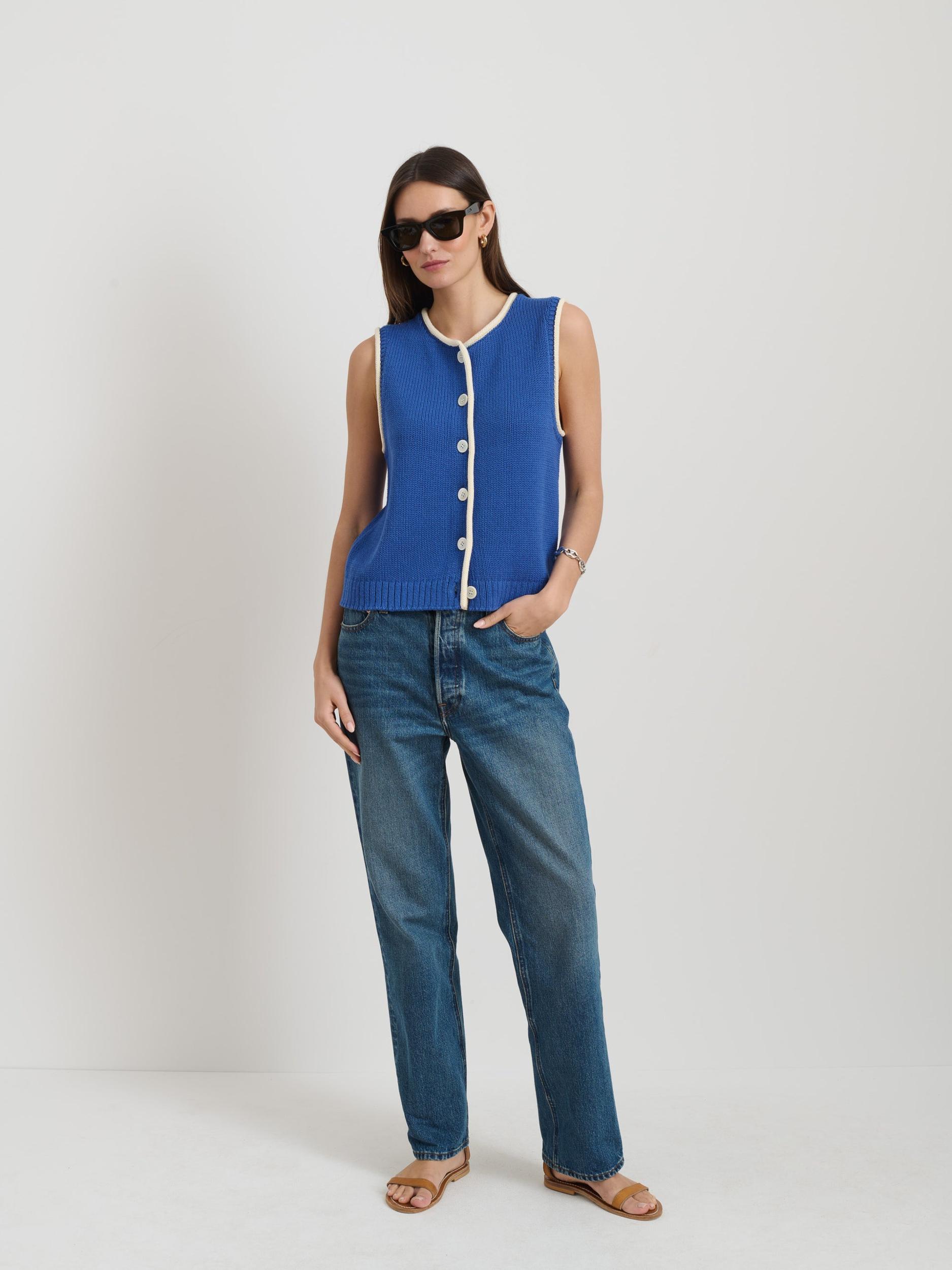 Bridget Tipped Vest in Cotton Product Image