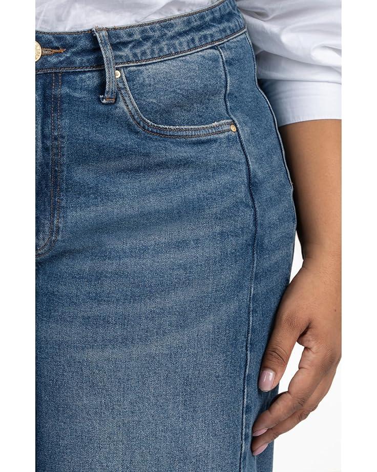 Women's KUT from the Kloth Plus Meg High-Rise Fab Ab Wide Leg -Roll Up in Commitment Product Image