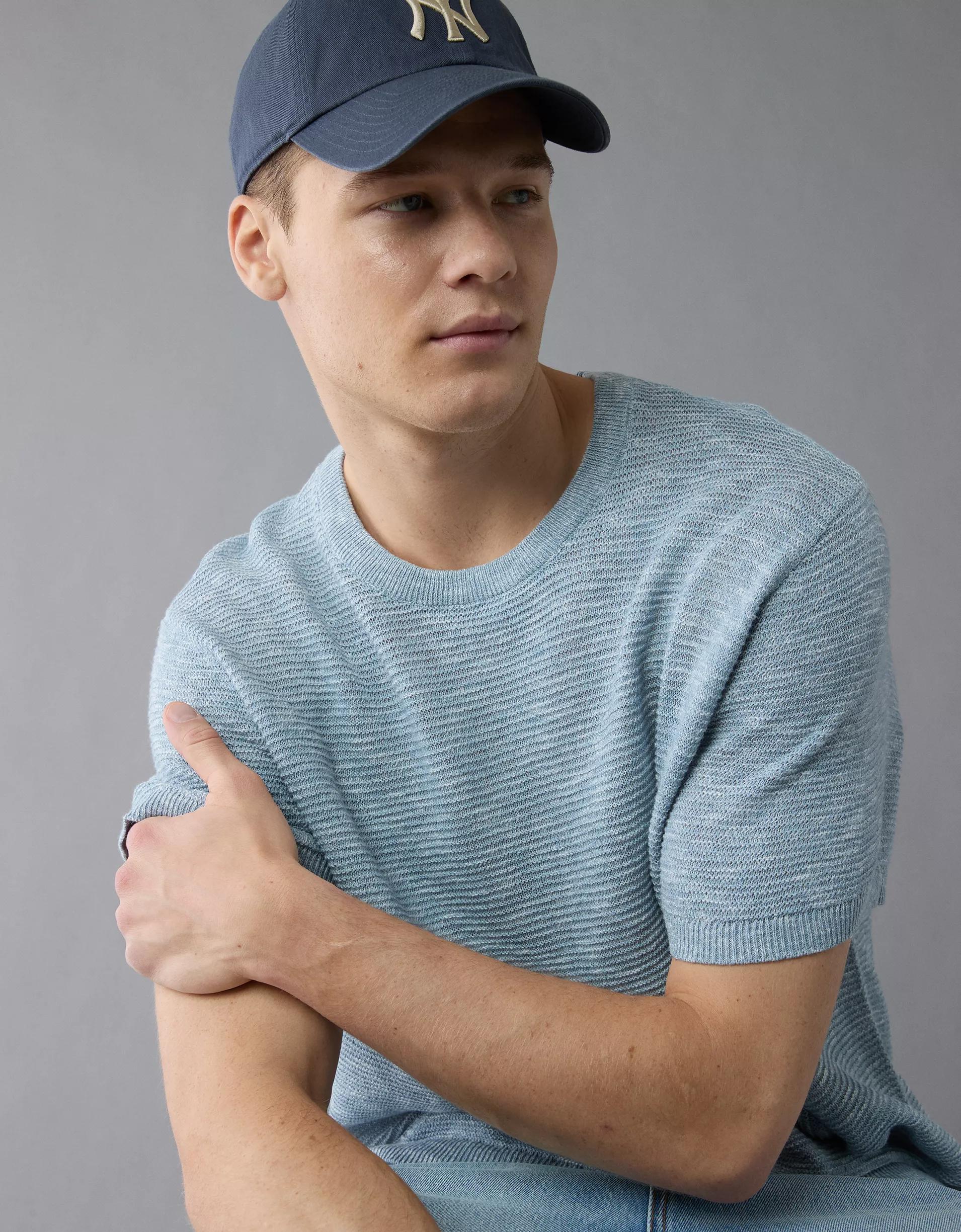 AE Linen-Blend Sweater T-Shirt Product Image