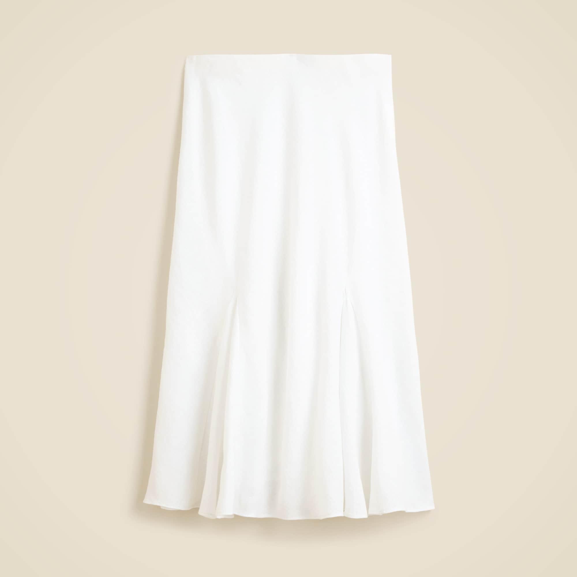 Gwyneth flounce-hem slip skirt in linen Product Image