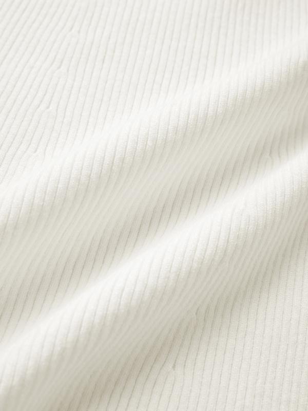 Solid V Neck Ribbed A-line Knit Mini Dress Product Image