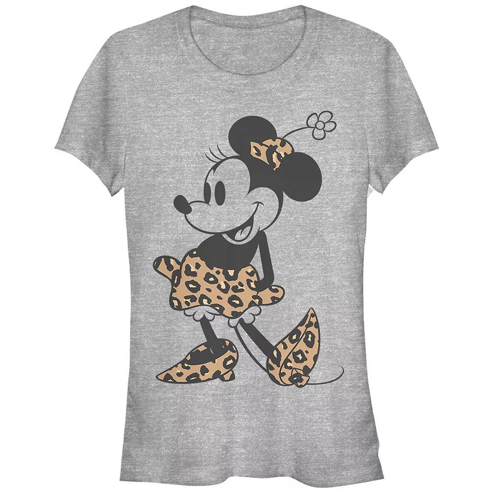Disney's Minnie Mouse Juniors' Cheetah Print Outfit Fitted Graphic Tee, Girl's,  Product Image