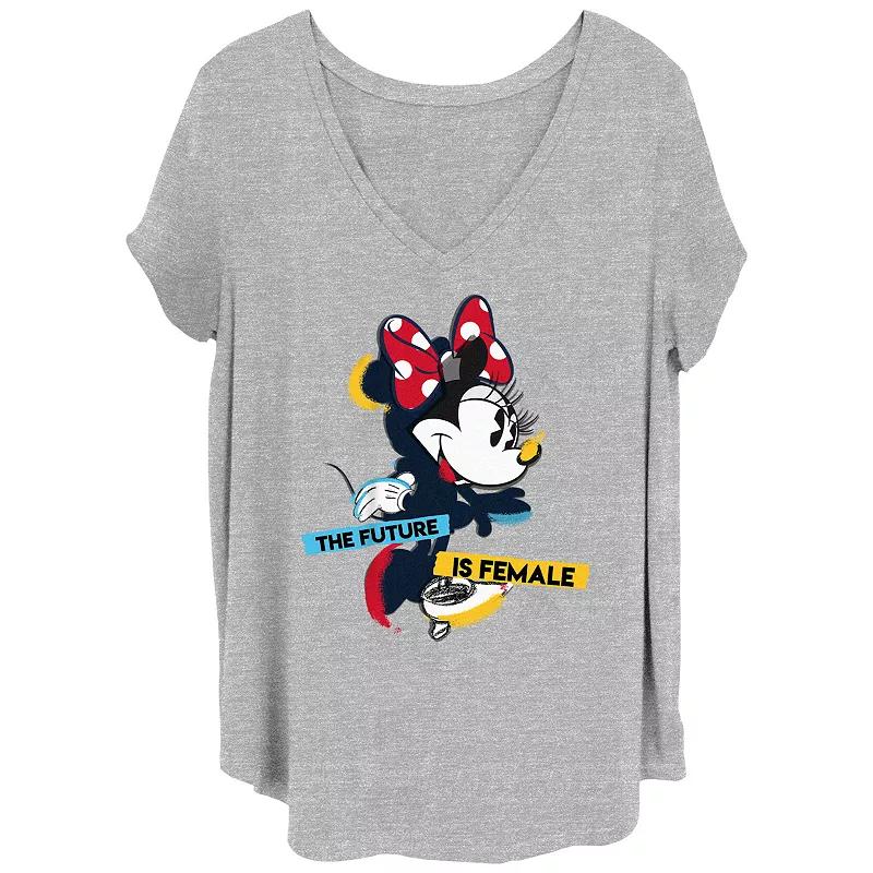 Disney's Minnie Mouse Future Female Juniors' Plus Graphic Tee, Women's, Size: 2XL, Grey Gray Product Image