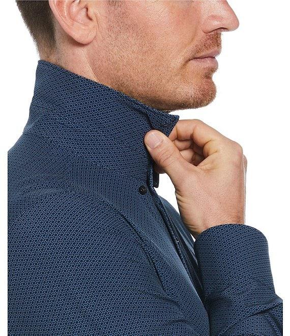 Perry Ellis Slim Fit Geo Print Long Sleeve Woven Shirt Product Image