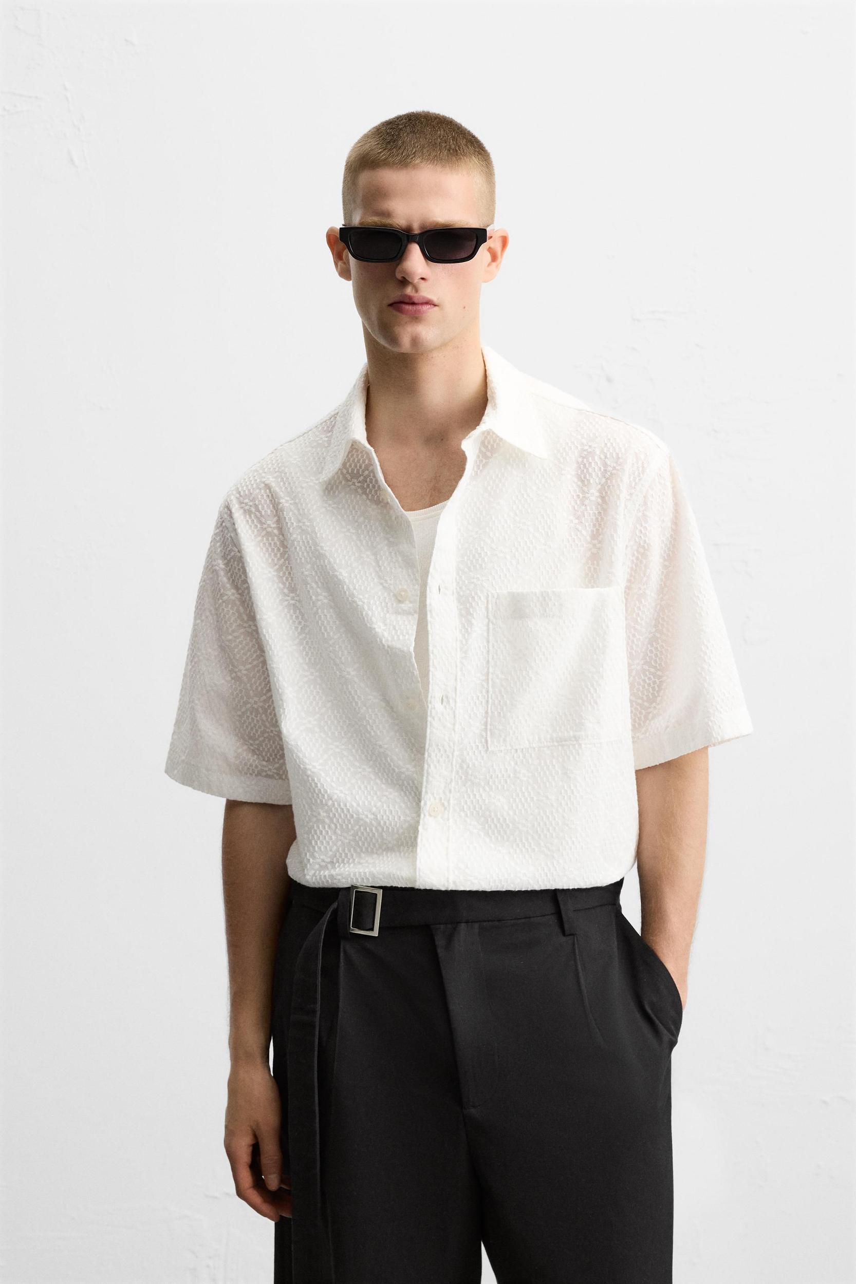 GEOMETRIC EMBROIDERED SHIRT Product Image