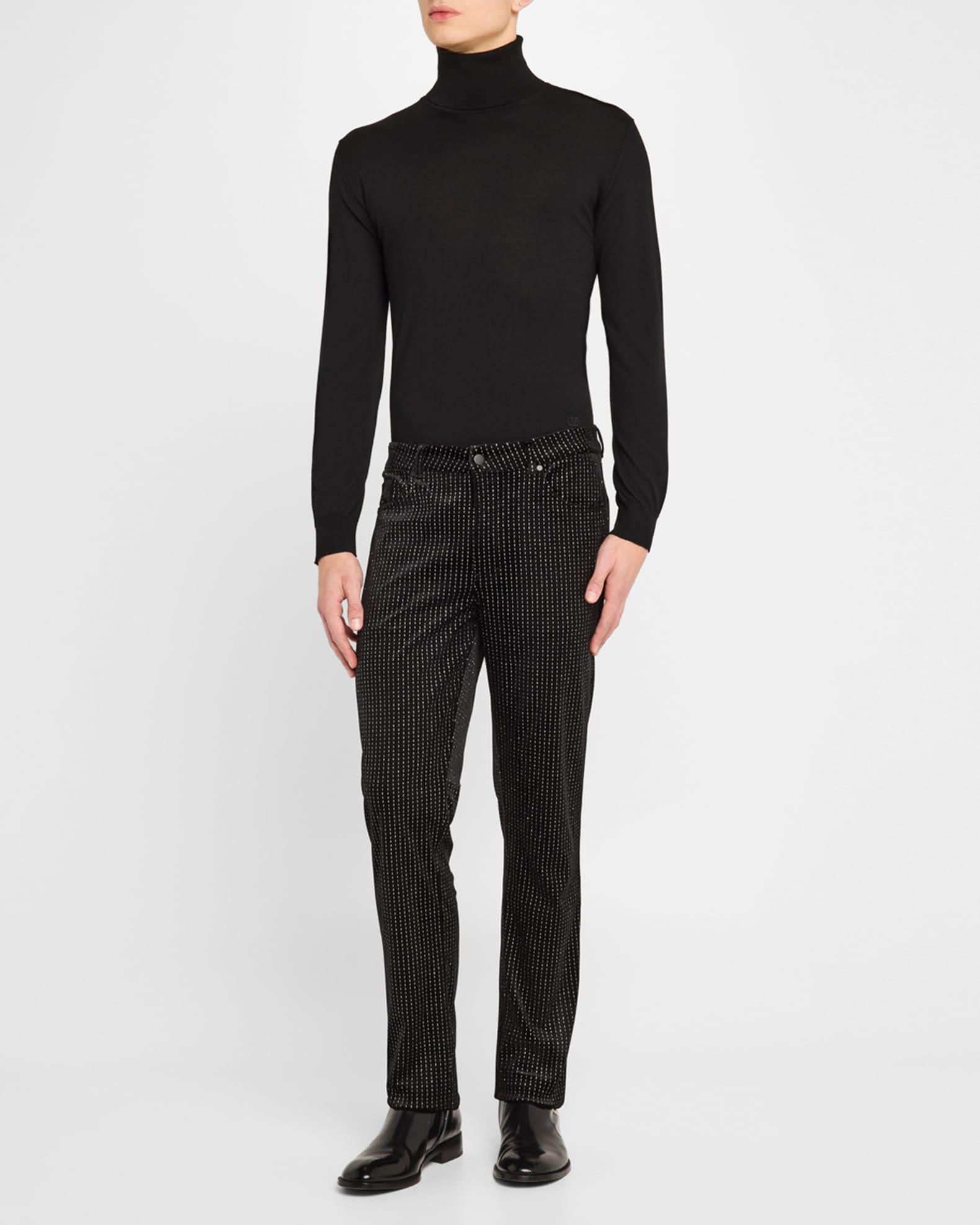 Men's Brando Black and Silver Denim Skinny Jeans Product Image