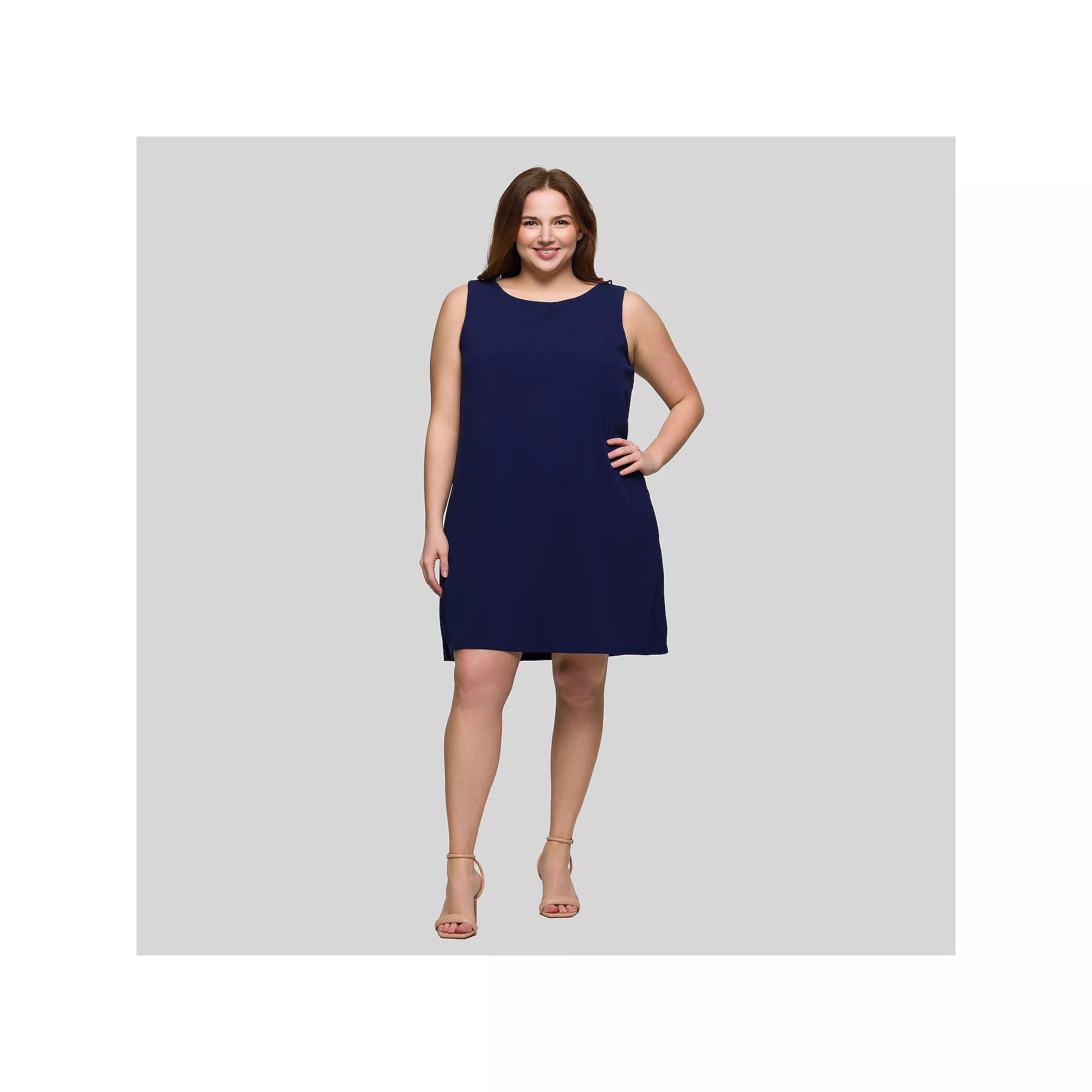 Plus Size 24Seven Comfort Apparel Sleeveless Mini Shift Dress, Women's, Size: 1XL, Orange Product Image