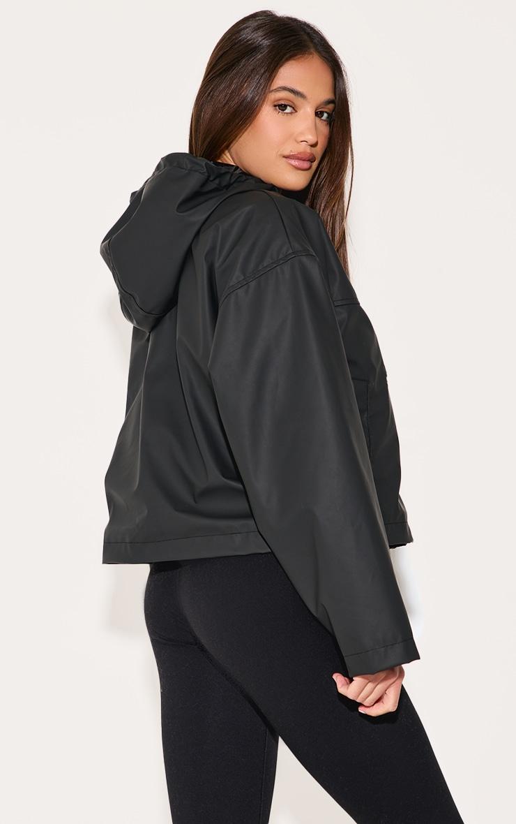 Black Cropped Hooded Jacket Product Image