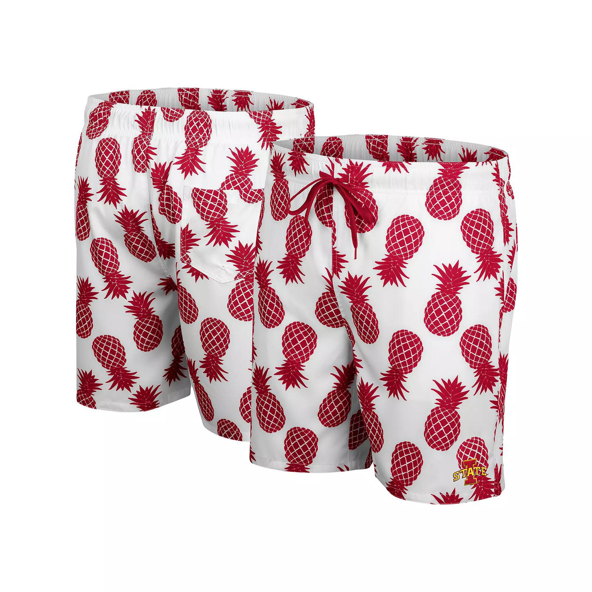 Men's Colosseum White Iowa State Cyclones Pineapples Swim Shorts, Size: XL Product Image