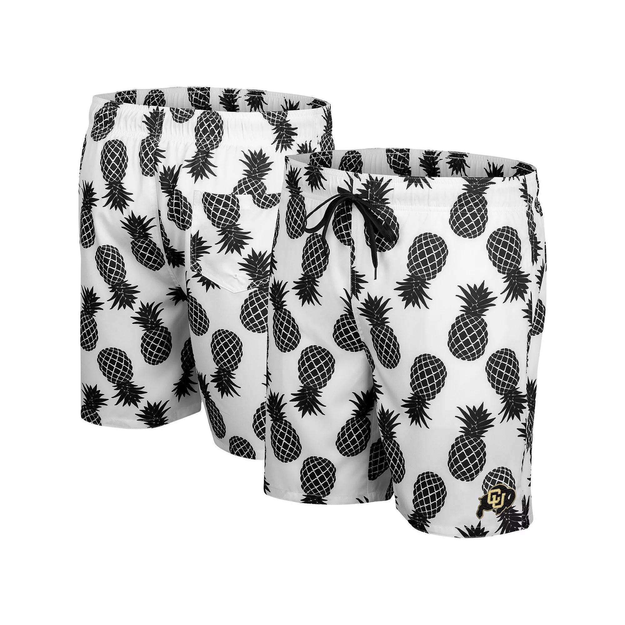 Men's Colosseum White Illinois Fighting Illini Pineapples Swim Shorts, Size: Medium Product Image