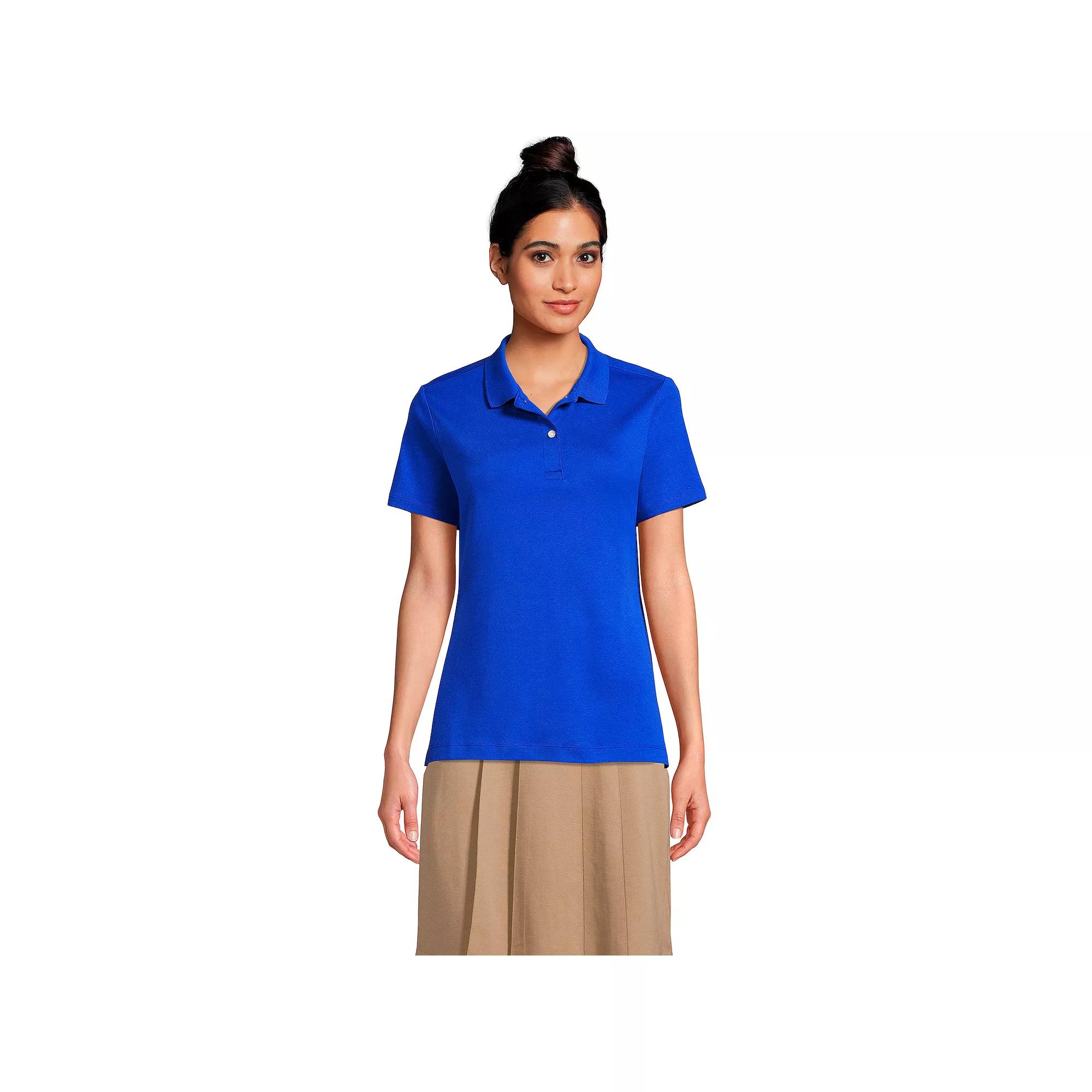 Women's Lands' End School Uniform Short Sleeve Interlock Polo Shirt,  Product Image