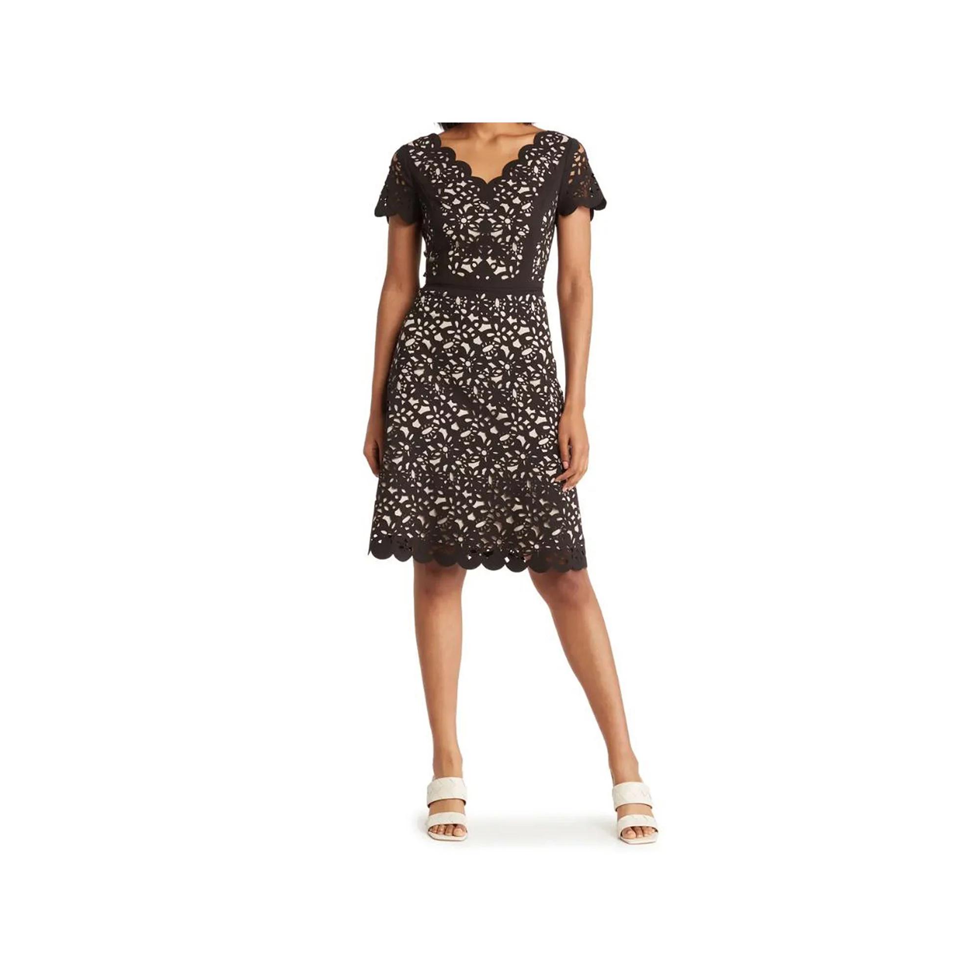 Women's Focus By Shani Cutout Overlay A-Line Dress,  Product Image