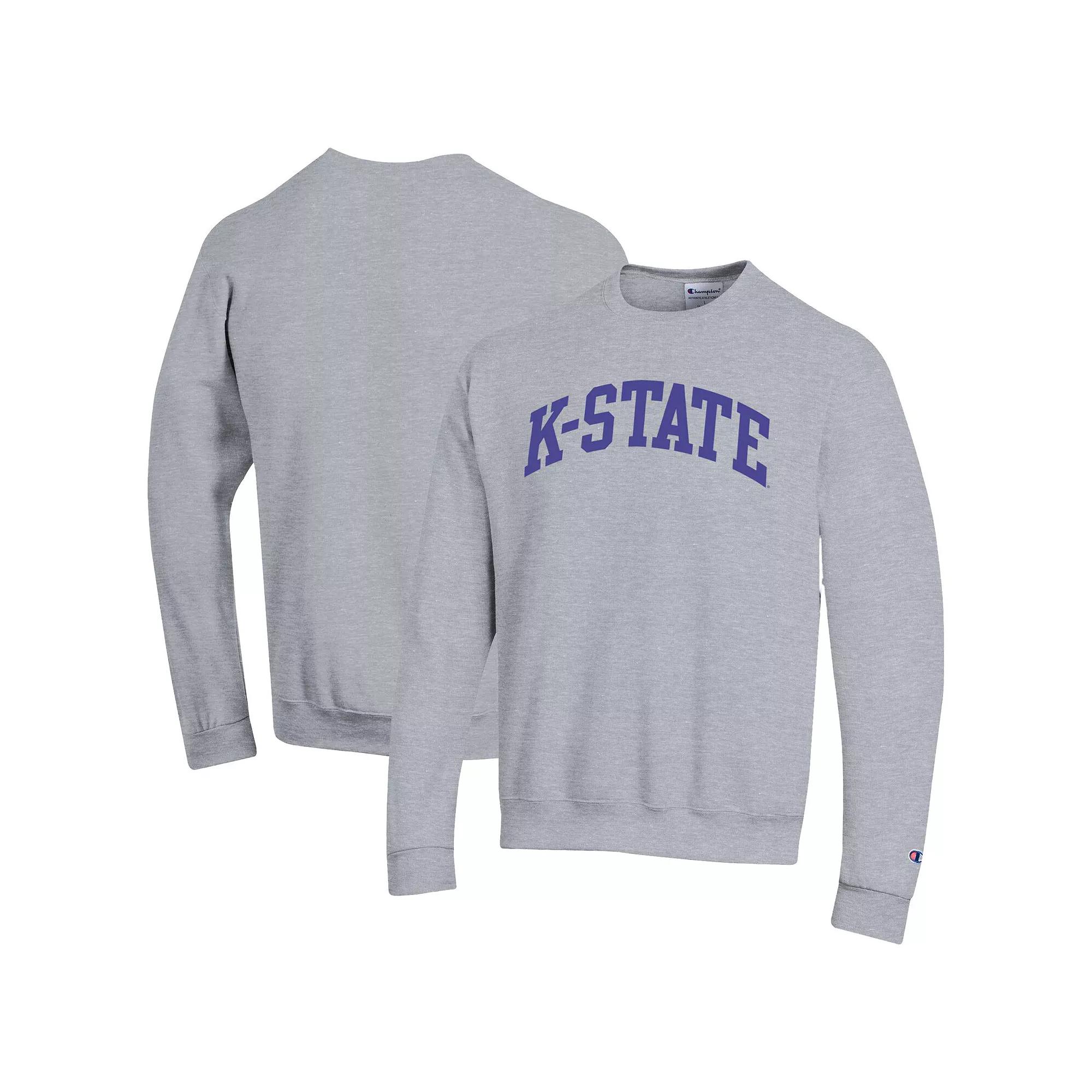 Men's Champion Heather Gray Brown Bears Basic Arch Fleece Pullover Sweatshirt,  Product Image