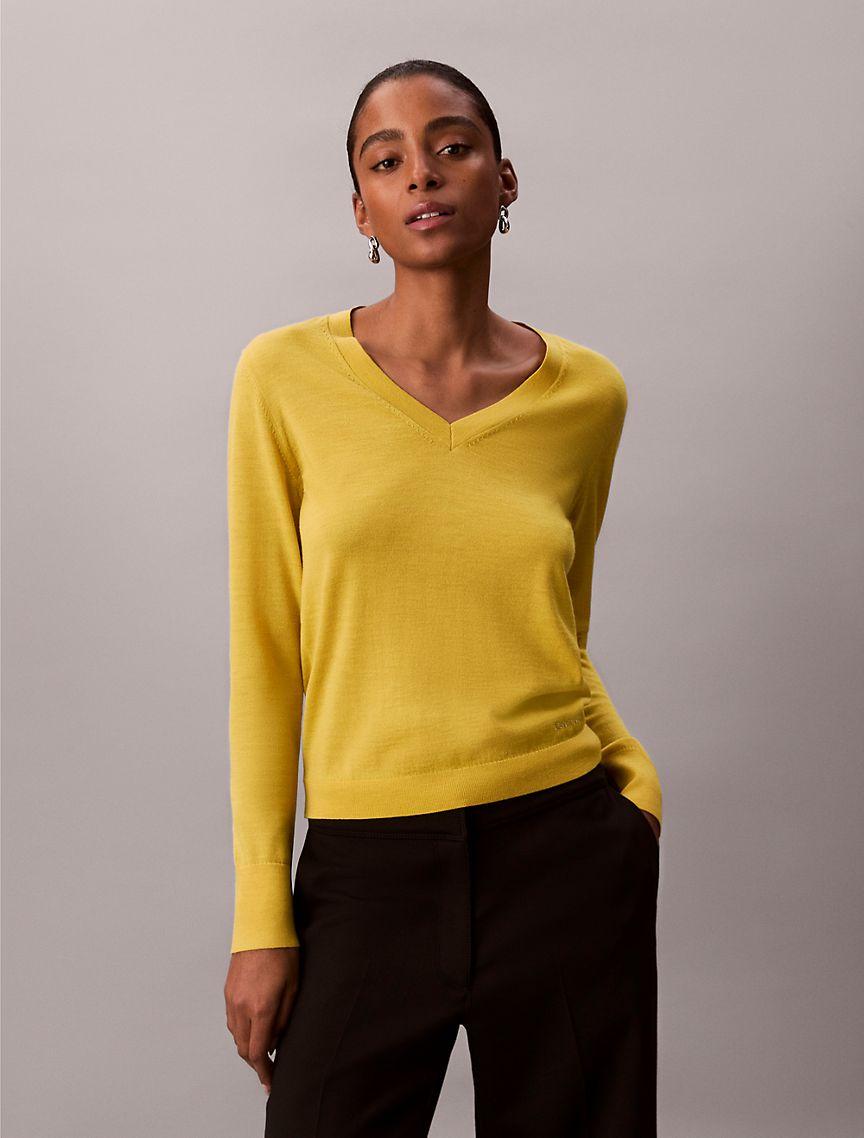 Merino Wool V-Neck Sweater Product Image