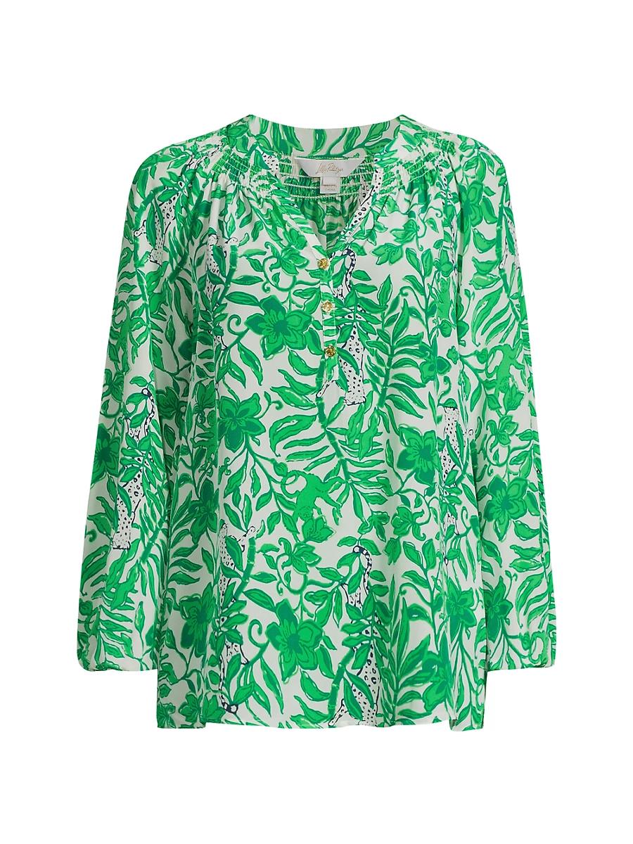 Womens Elsa Leafy Silk Top Product Image
