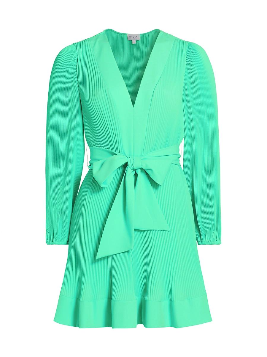 Womens Liv Pleated Tie-Waist Minidress Product Image
