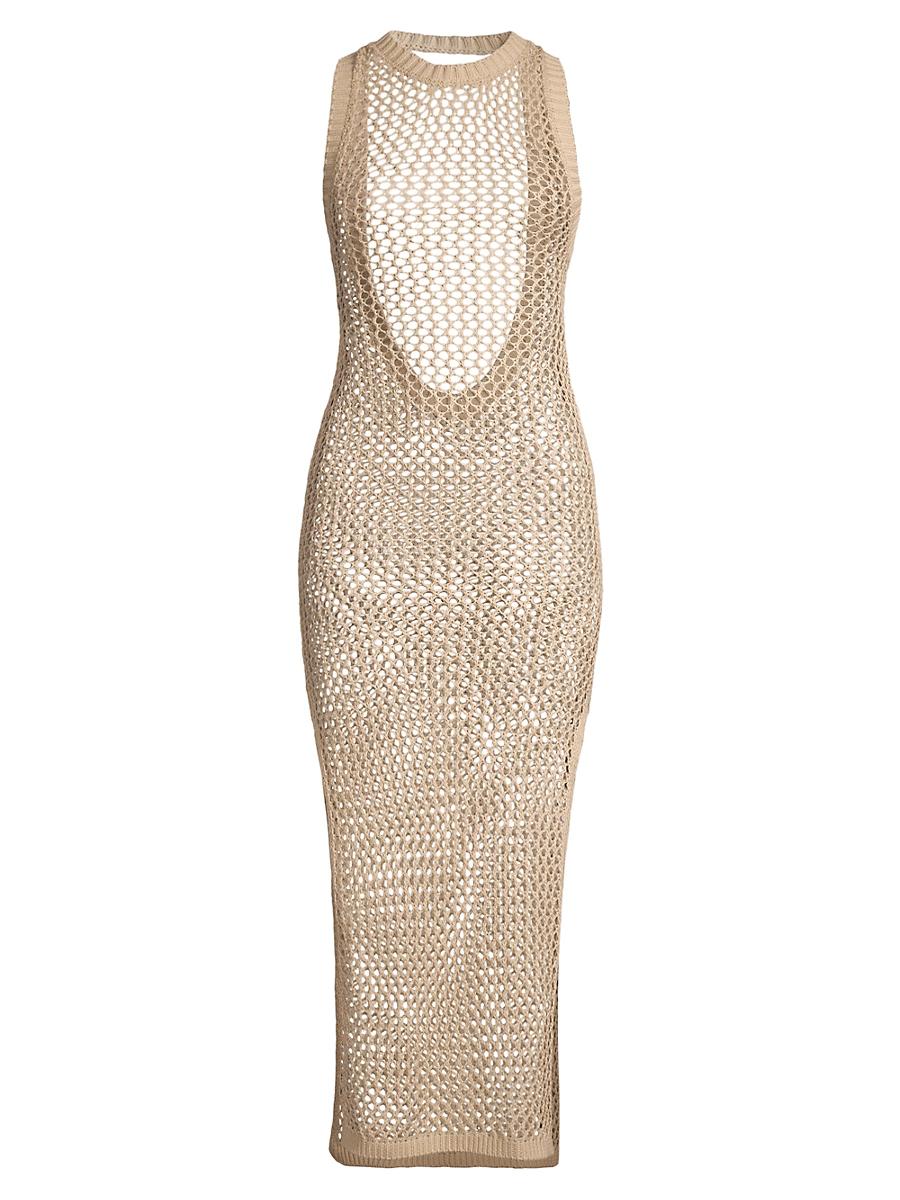 Womens Holly Net Cover-Up Midi-Dress Product Image
