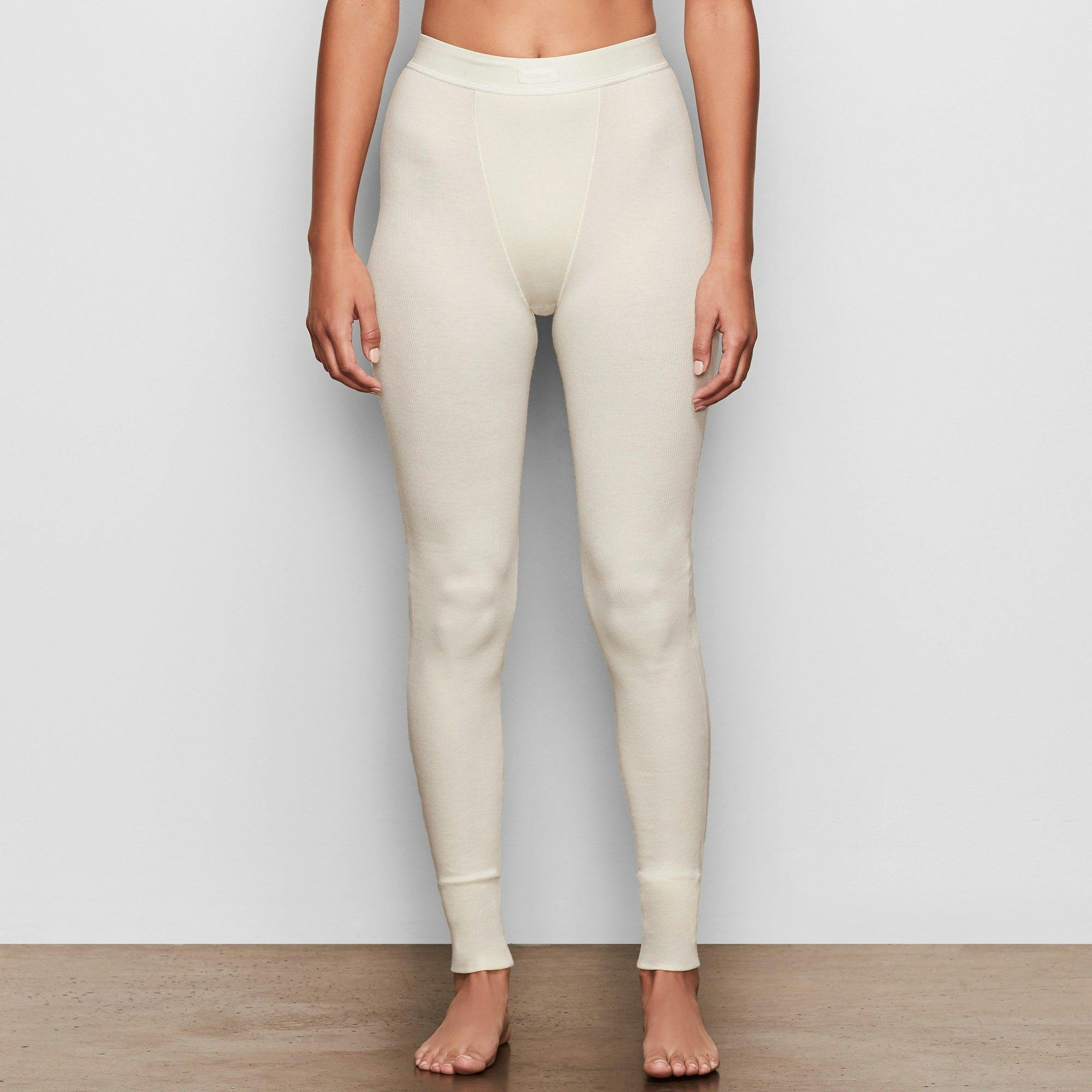 COTTON RIB LEGGING | BONE Product Image