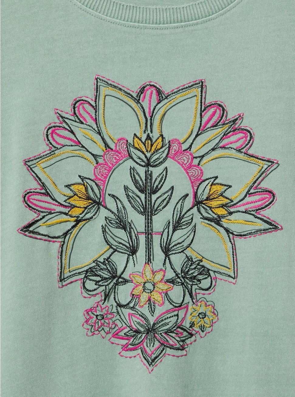 Floral Mandala Relaxed Heritage Jersey Raw Edge Tee Product Image