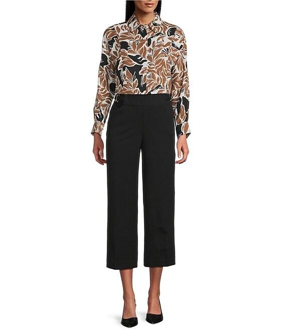 Investments Black Park Ave Pull-On Wide Leg Crop Pants Product Image