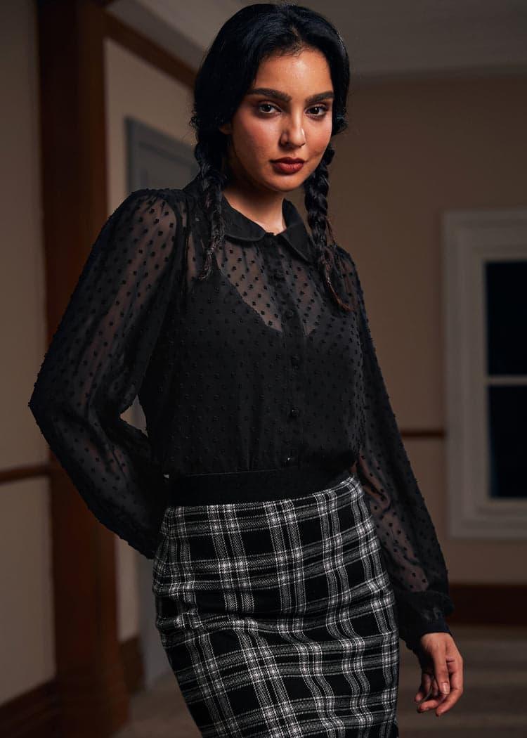 More Mulled Wine Collared Blouse Product Image