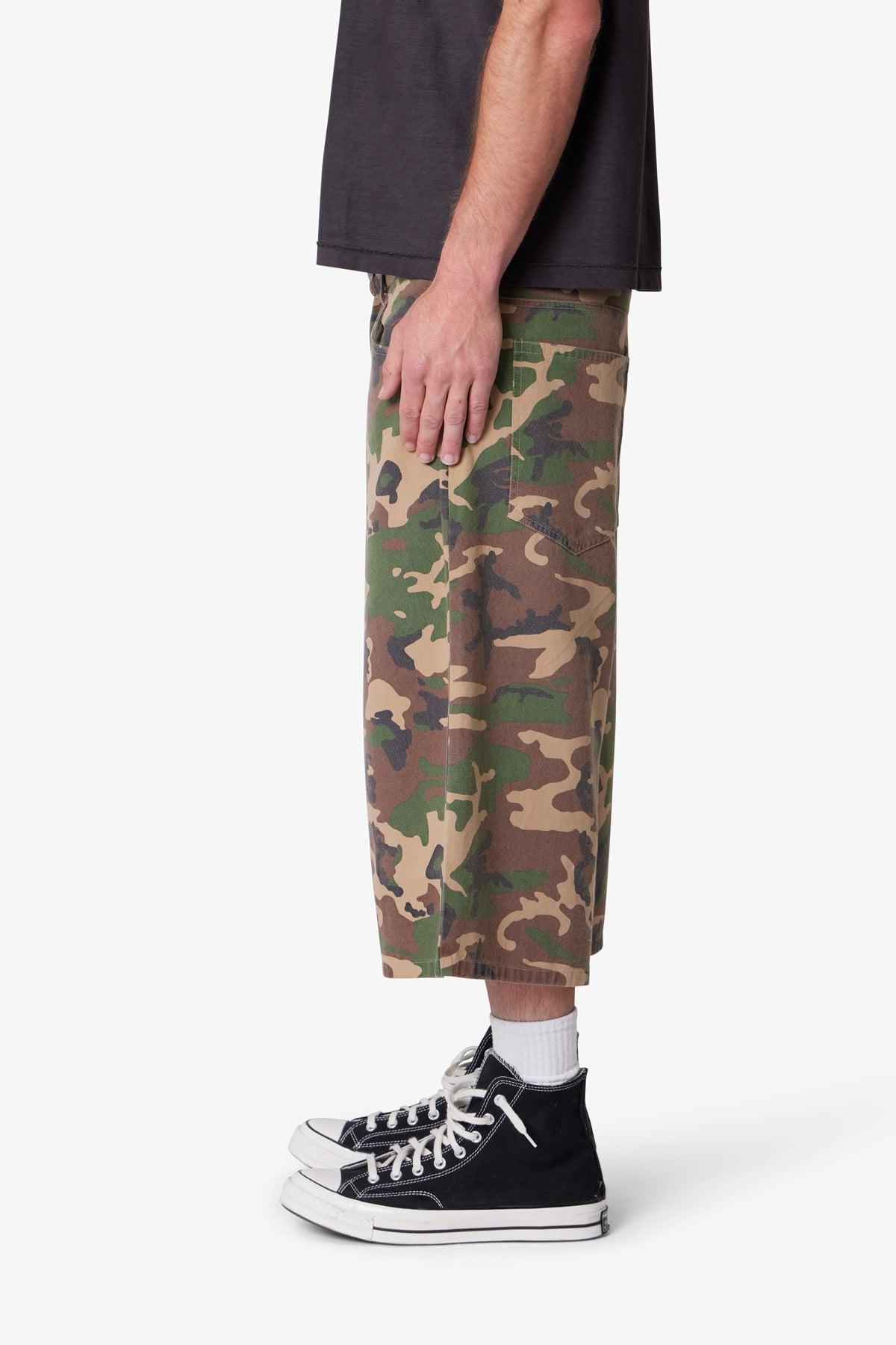 Ultra Baggy Camo Twill Shorts - Woodland Camo Product Image