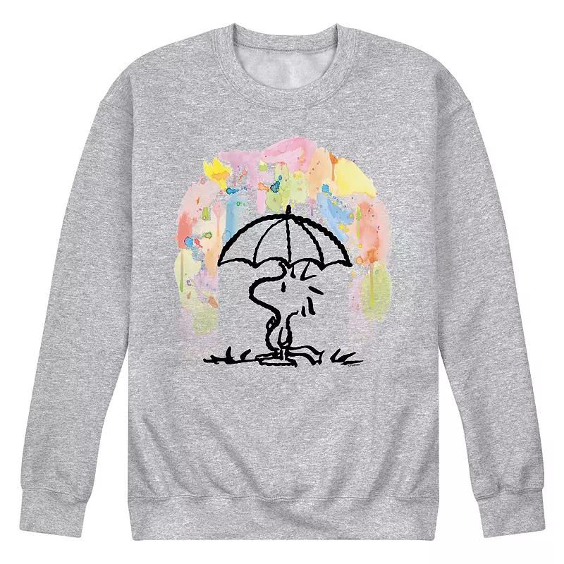 Mens Peanuts Rainbow Watercolor Long Sleeve Grey Gray Product Image