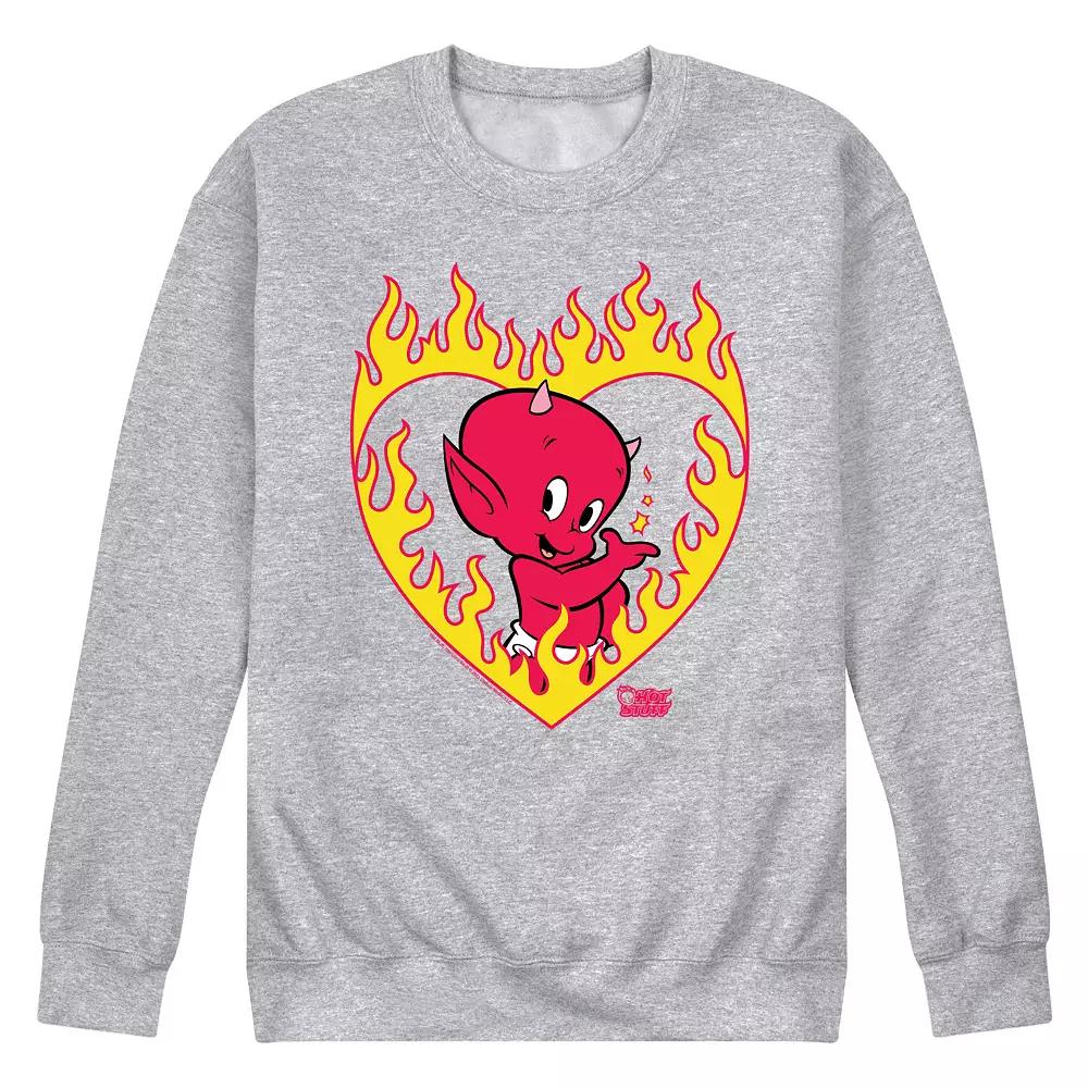 Men's Hot Stuff Little Devil Flame Heart Fleece Sweatshirt,  Product Image