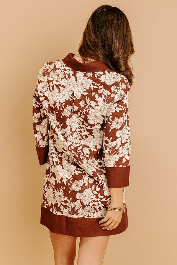 Sweet Harmony Floral Mini Dress in Chocolate Product Image