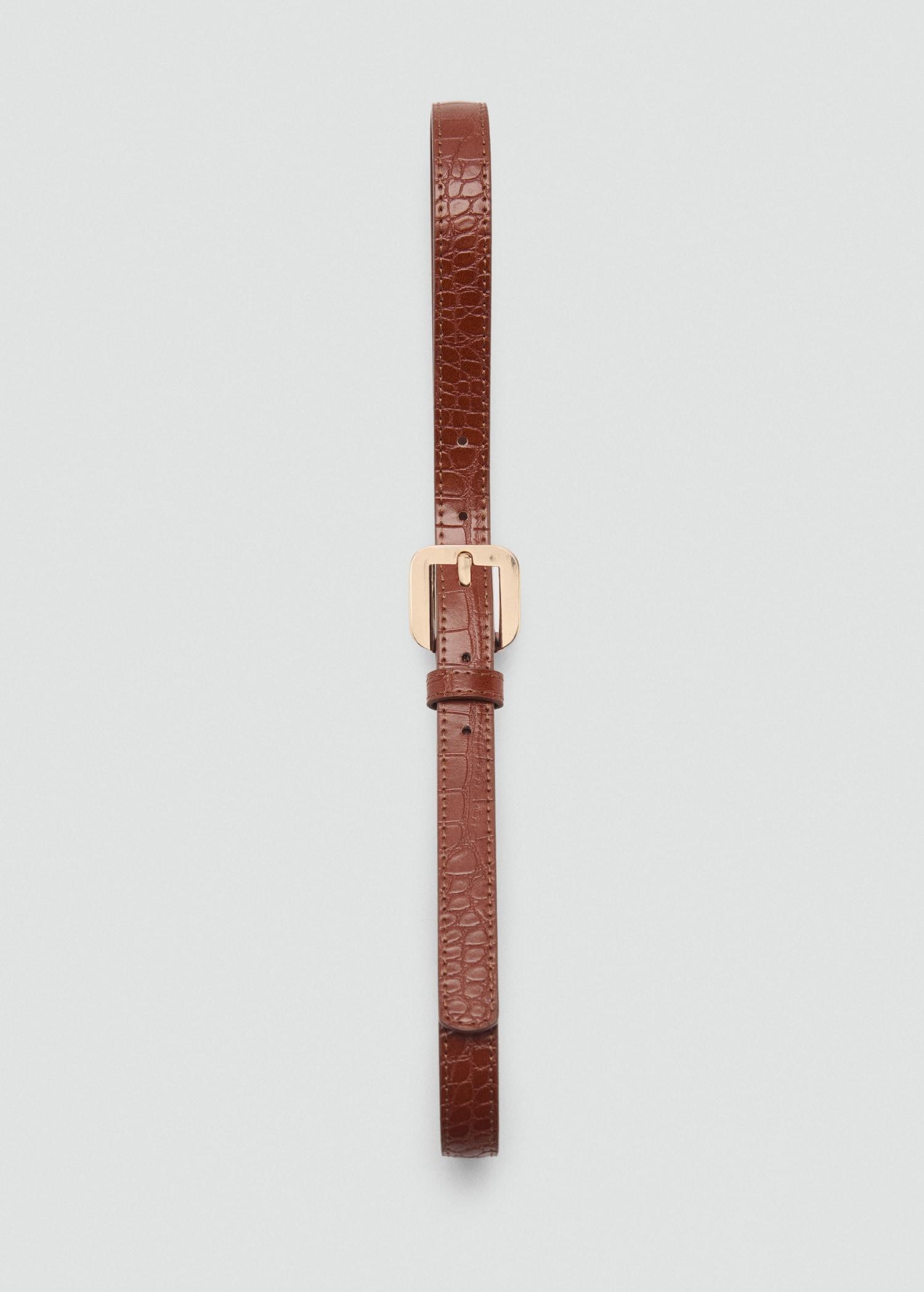 Croco leather-effect belt - Women | MANGO USA Product Image