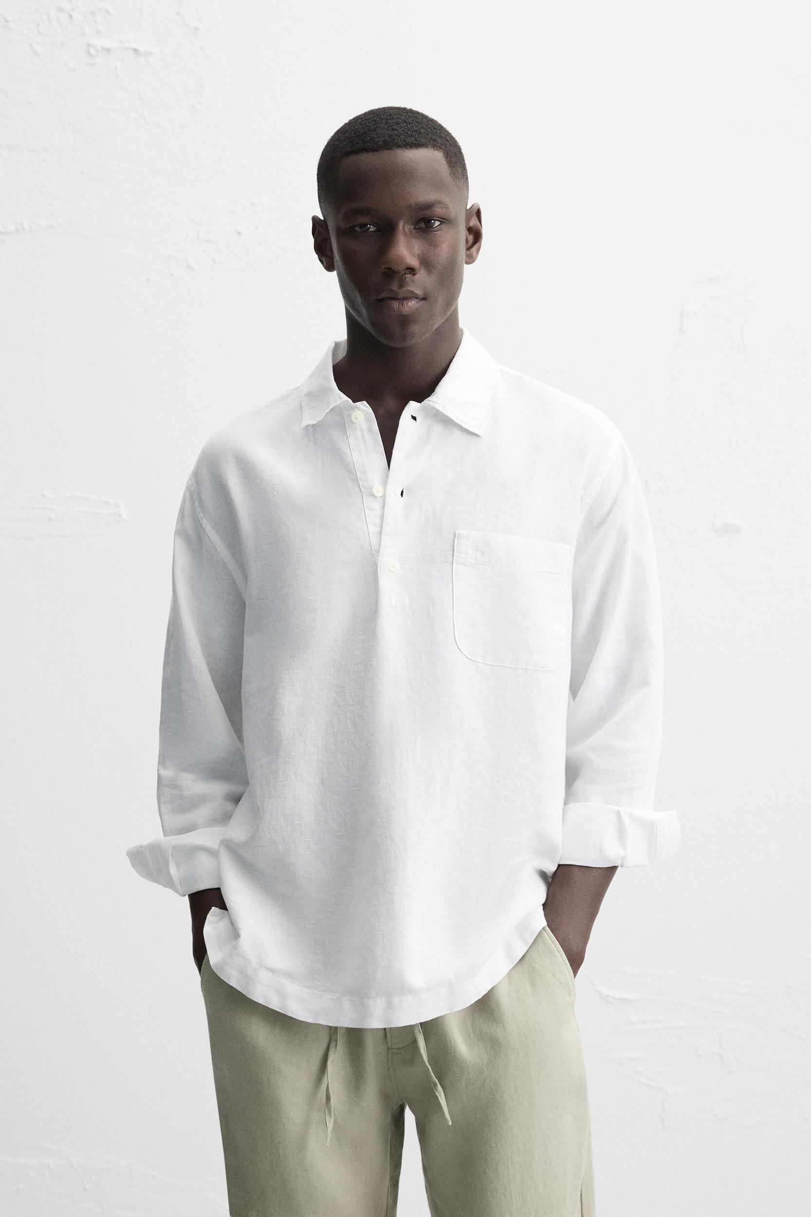 LINEN - COTTON POLO SHIRT Product Image