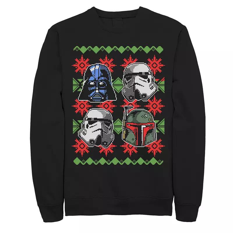 Men's Star Wars Bad Guy Helmets Ugly Christmas Fleece, Size: Large, Black Product Image