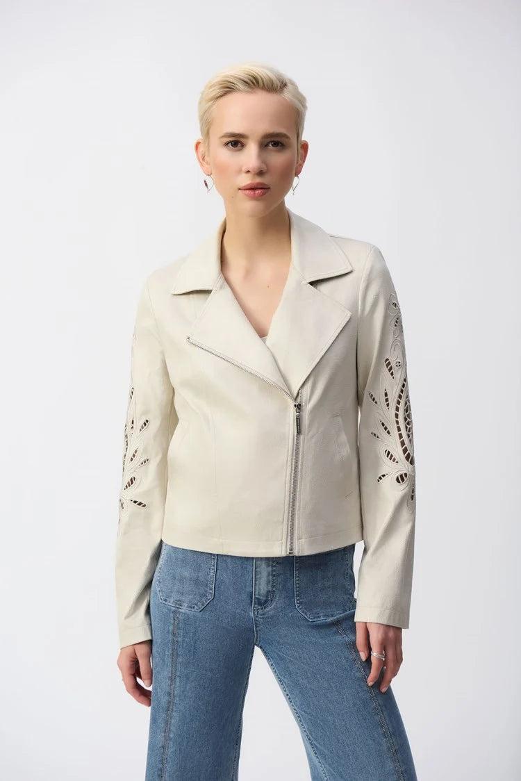 Foiled Faux Suede Moto Jacket Product Image