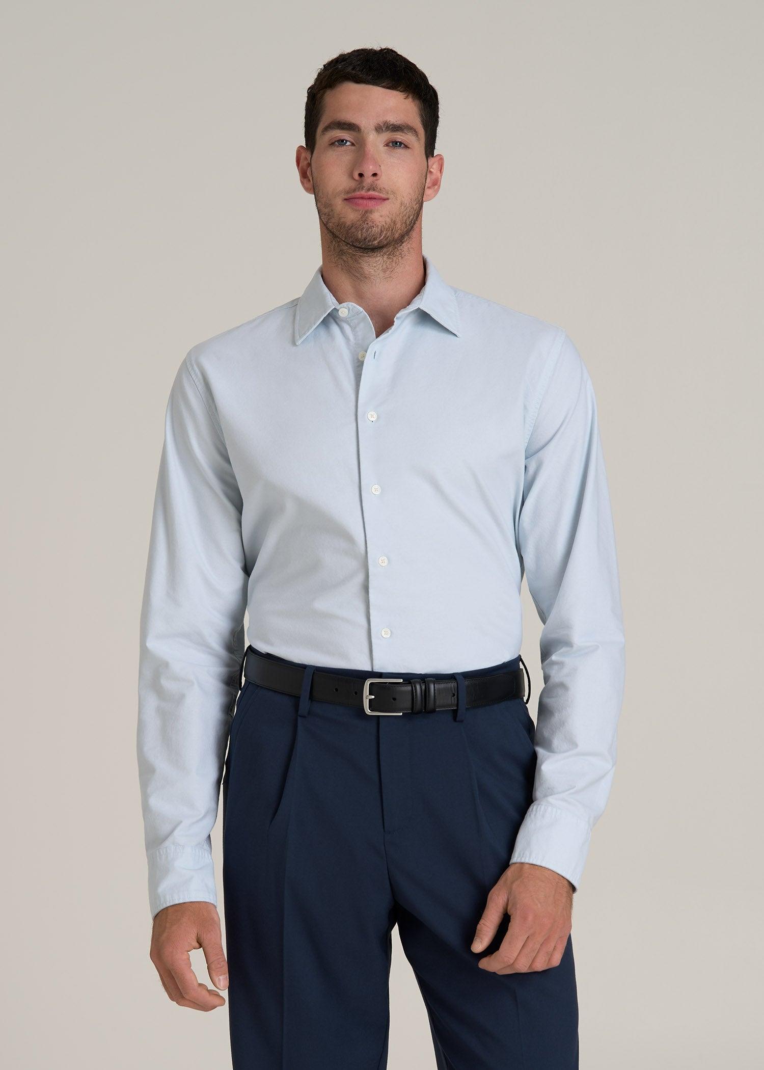 Pinpoint Oxford Shirt for Tall Men in Light Blue Male Product Image