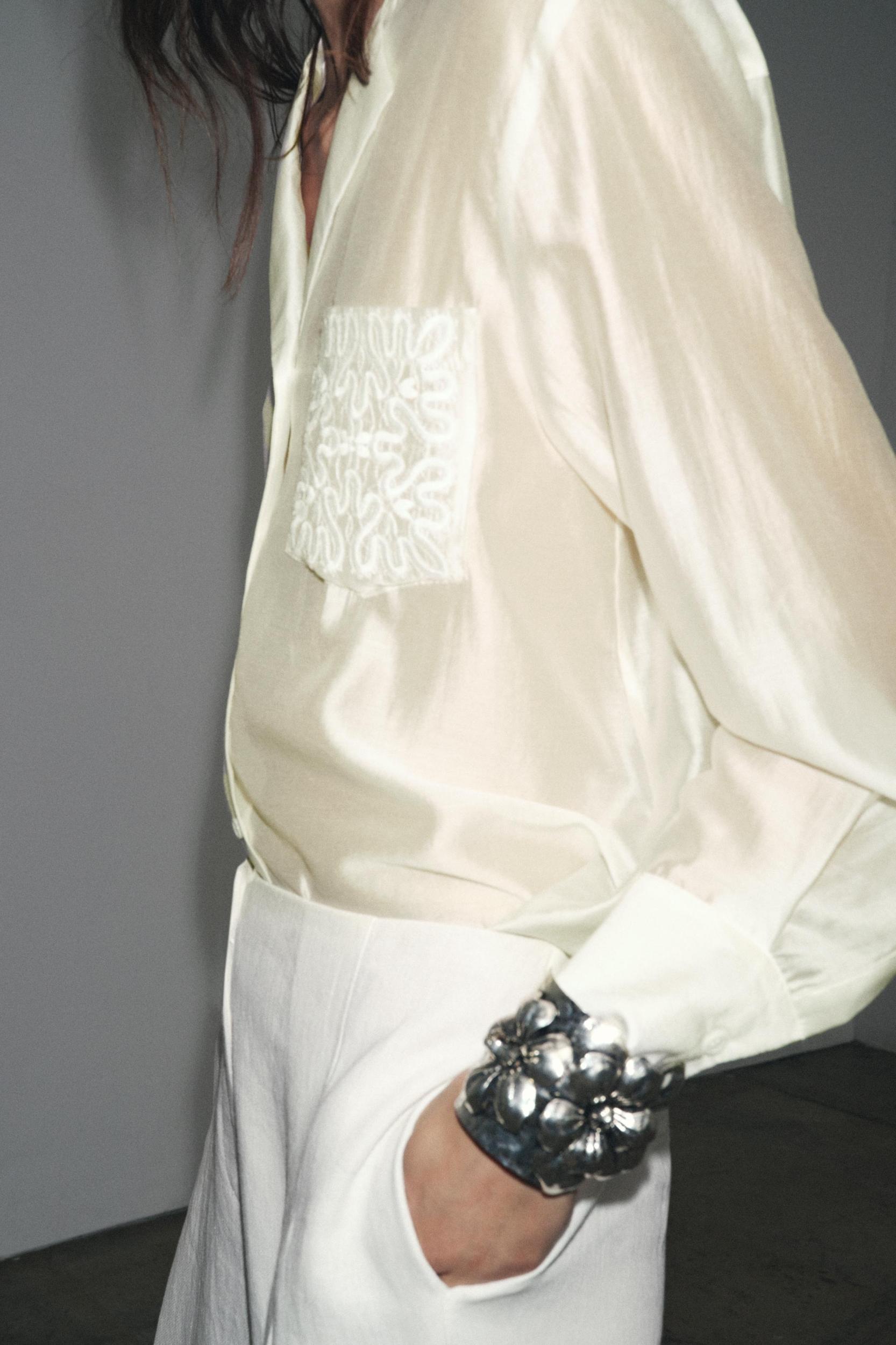 ZW COLLECTION EMBROIDERED POCKET SHIRT Product Image