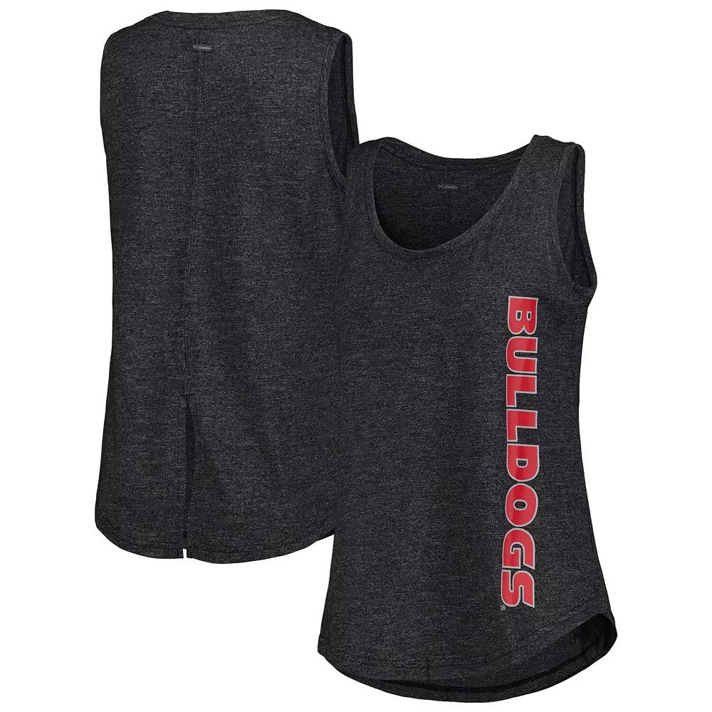 Women's Columbia  Black Georgia Bulldogs Cades Cape Omni-Wick Tri-Blend Tank Top, Size: Medium Product Image