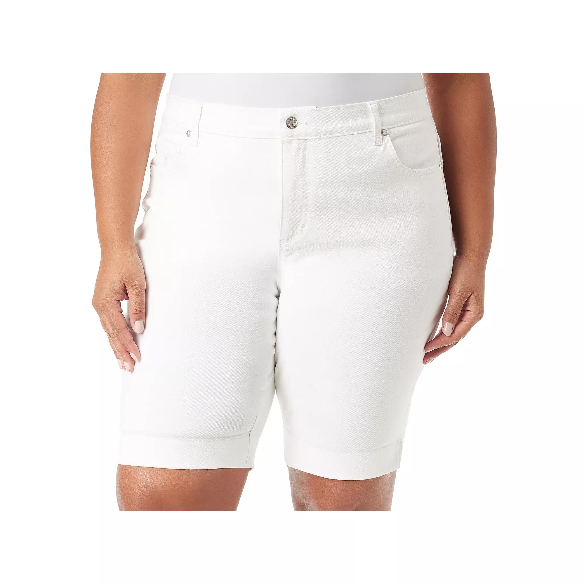 Plus Size Gloria Vanderbilt Amanda Bermuda Shorts, Womens Product Image